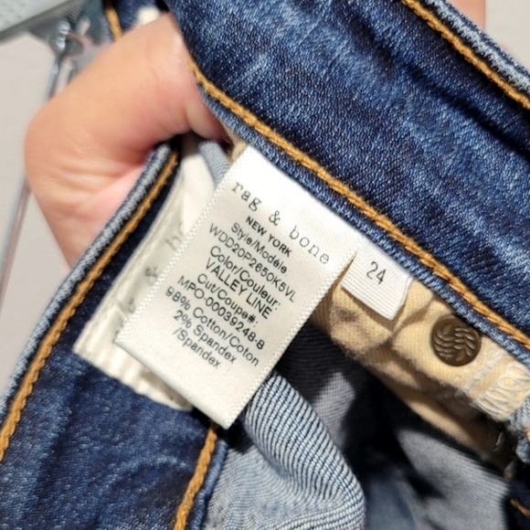 Rag & Bone Cate Mid Rise Blue Skinny Jeans Size 24 - Picture 7 of 12